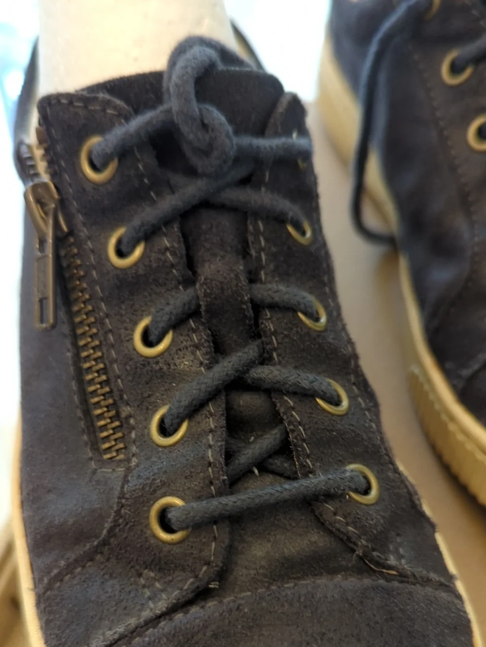 Born Tamara  Blue Canvas Sneakers with Tan Sole 7